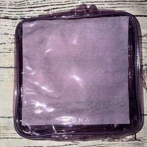 Monat Purple clear see through cosmetic
toiletries zip bag Case